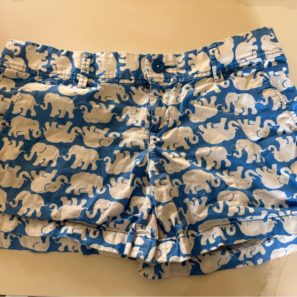 J. Crew Blue Elephant Print Women's Shorts